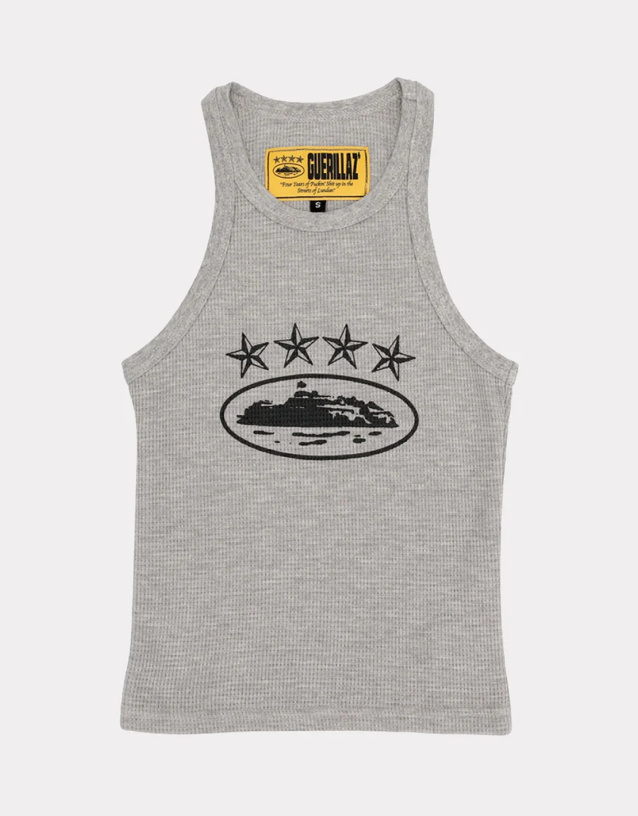 4Starz Alcatraz Womens Tank Top Grey By Corteiz