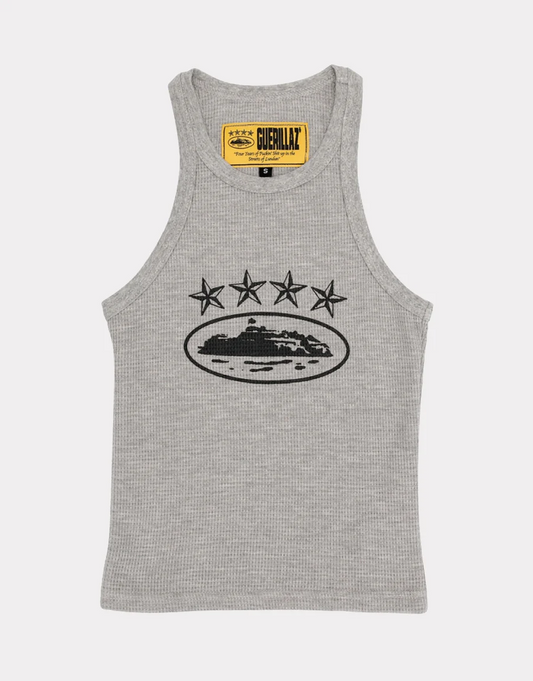 4Starz Alcatraz Womens Tank Top Grey By Corteiz