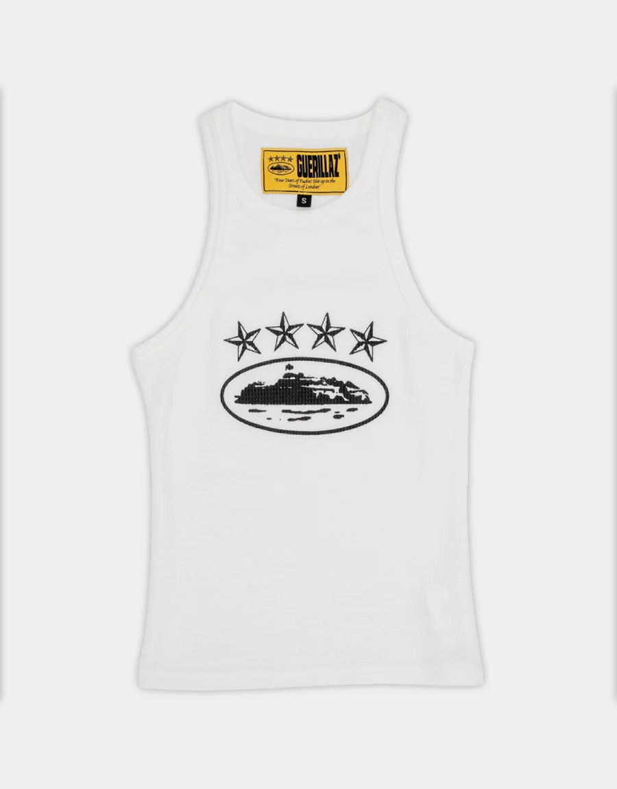 4Starz Alcatraz Womens Tank Top White By Corteiz