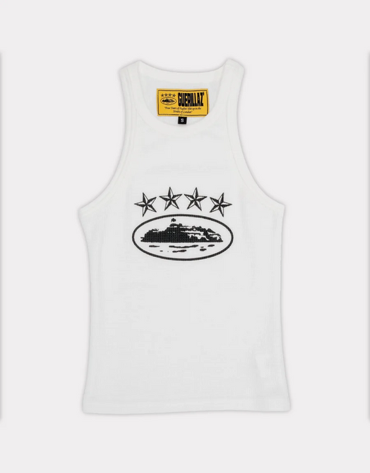 4Starz Alcatraz Womens Tank Top White By Corteiz