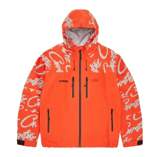 Elitework Waterproof Shell Jacket Orange By Corteiz