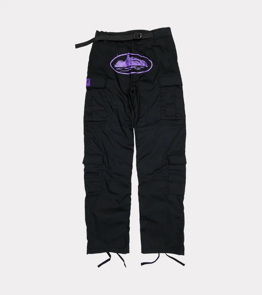 Guerillaz Cargos Black/Purple By Corteiz