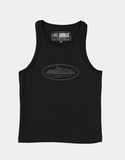 Womens Guerillaz Tank Top Triple Black By Corteiz