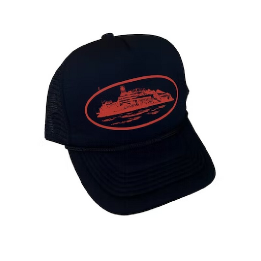 Trucker Hat Black/Red by Corteiz